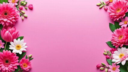 pink flower frame
