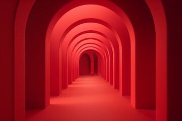 Long tunnel with red light