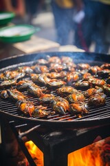 Grilled shrimps. AI generated