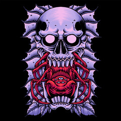 red spider and skull