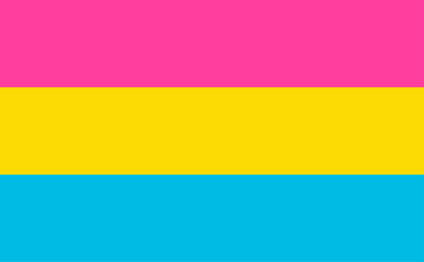Pansexual flag - one of a community of LGBTQ pride sexual minority.