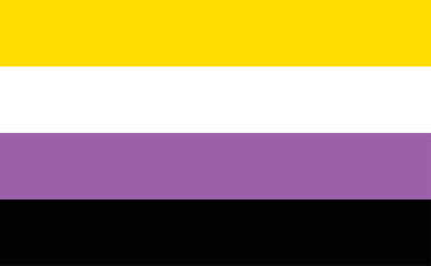 Non - Binary flag - one of a community of LGBTQ pride sexual minority.