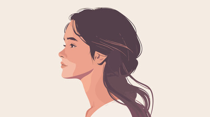 head of young woman avatar character Vector illustration