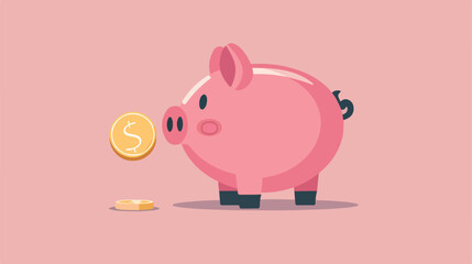 Head piggy bank with coin for save money eps10 Vector