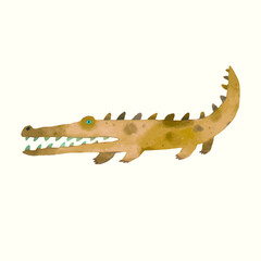 Crocodile. animal wildlife. watercolor vector illustration.