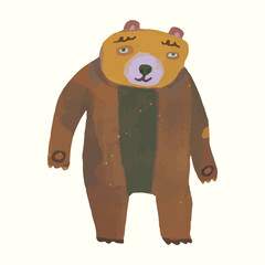 Bear. animal wildlife. watercolor vector illustration.
