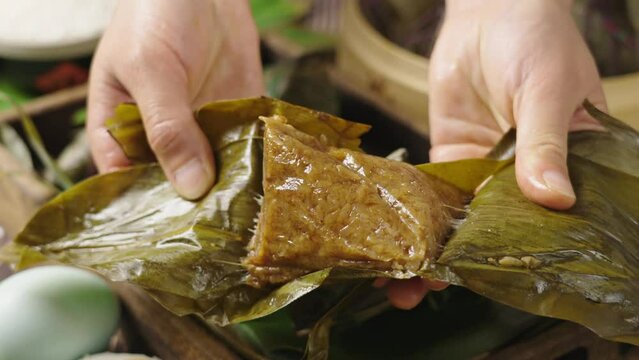 Zongzi. Rice dumpling for Chinese traditional Dragon Boat Festival