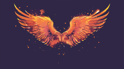 hear with wings and sparks Vector illustration. Vector