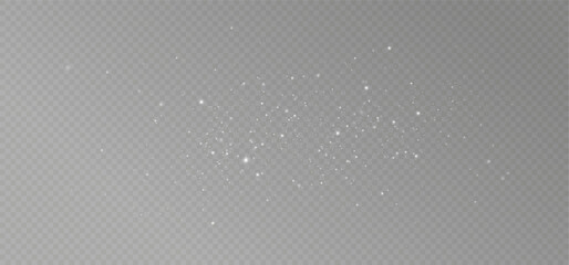 Shining stars.White shiny particles on a transparent background.Sparkling star dust.For packaging of children's toys, gifts, cards, banners.Vector.	