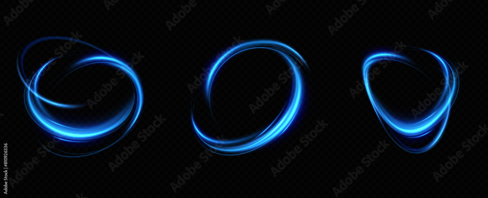 Poster abstract light lines of movement and speed in blue. neon lines of blue speed. dynamic traces of ligh