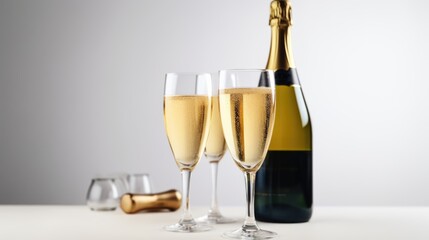 Glasses of Champagne and Wine