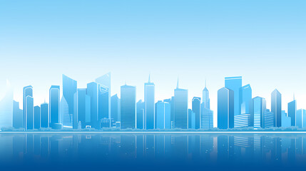 Obraz premium Simple city skyline at night