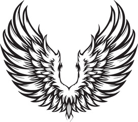 Obraz premium Wings black and white vector
