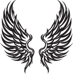  Wings black and white vector