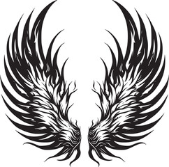  Wings black and white vector