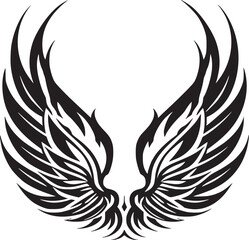  Wings black and white vector
