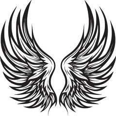  Wings black and white vector