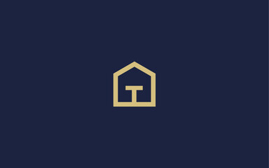 letter t with house logo icon design vector design template inspiration
