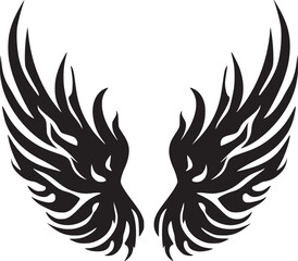 Obraz premium Wings black and white vector