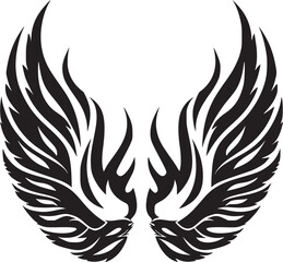  Wings black and white vector