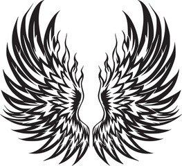 Obraz premium Wings black and white vector