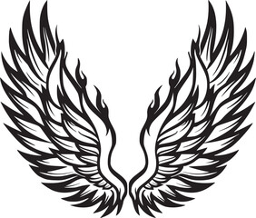 Obraz premium Wings black and white vector