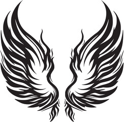  Wings black and white vector