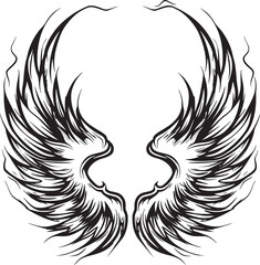  Wings black and white vector