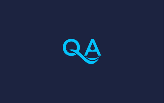 letter qa with waves logo icon design vector design template inspiration