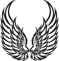 Obraz premium Wings black and white vector