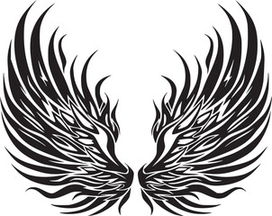  Wings black and white vector