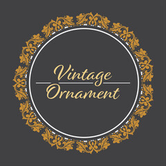 Golden Vintage frame Ornament in Circle Shape .Golden Ring Border ornament.Suitable for wedding invitation card.