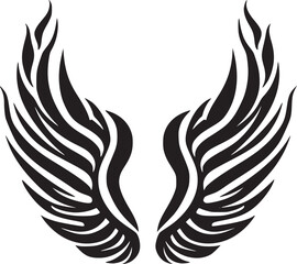 Obraz premium Wings black and white vector