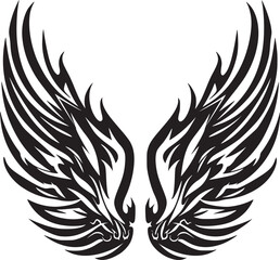  Wings black and white vector