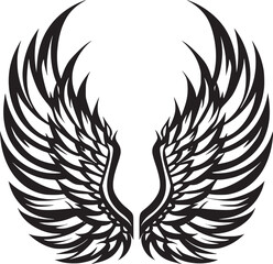  Wings black and white vector