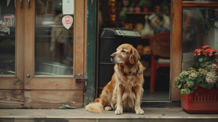 Faithful Companion: Dog's Patient Wait