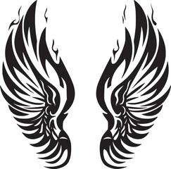  Wings black and white vector