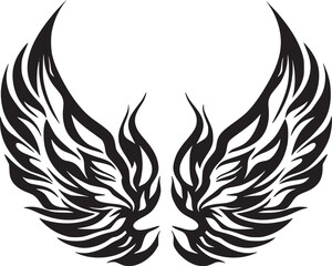  Wings black and white vector