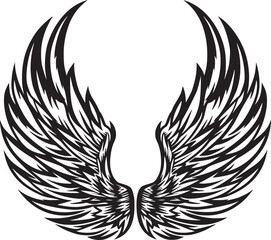  Wings black and white vector