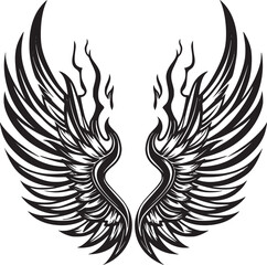  Wings black and white vector
