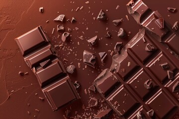 World Chocolate Day Poster design background - generative ai