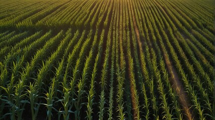 aerial view corn field ai gen