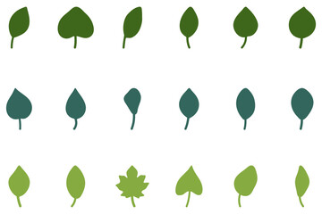 Leaf set icon. Nature vector