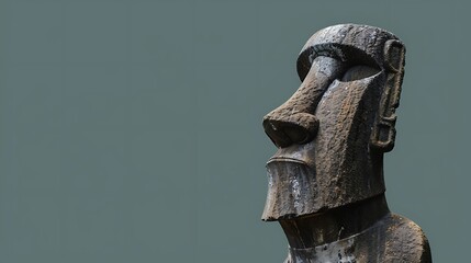 The moai statues as part of the museum's collection are very well described. for the commemoration of International Museum Day as a poster, background