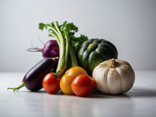 Fresh and Crisp, Variety of Vegetables Laid Out on White Background