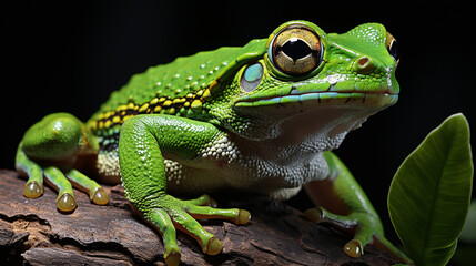 green frog  HD 8K wallpaper Stock Photographic Image