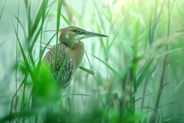 Bird Standing in Tall Grass