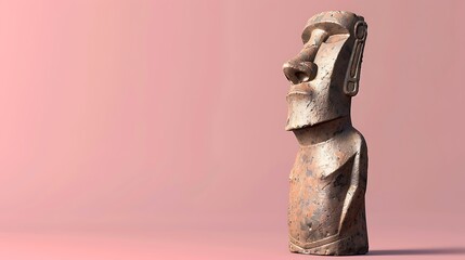 The moai statues as part of the museum's collection are very well described. for the commemoration of International Museum Day as a poster, background
