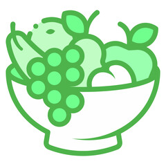 fresh fruit bowl icon