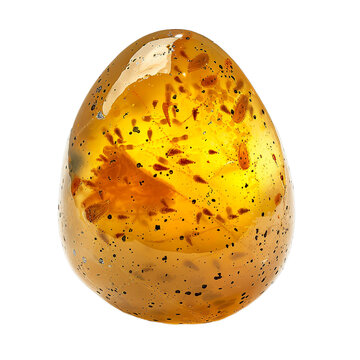 Front view of a single helminth egg isolated on a white transparent background
